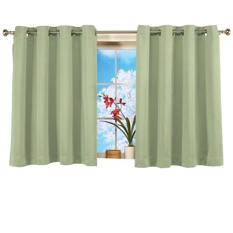 Collections Etc Short Blackout Window Curtain Panel with Easy Open-Close, Single Panel, 56" x 45" Sage Unisex