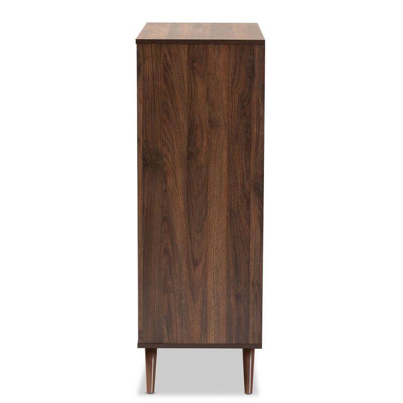 5 Drawer Naoki Wood Bedroom Chest Gray/Walnut - Baxton Studio: Modern Storage, Splayed Legs