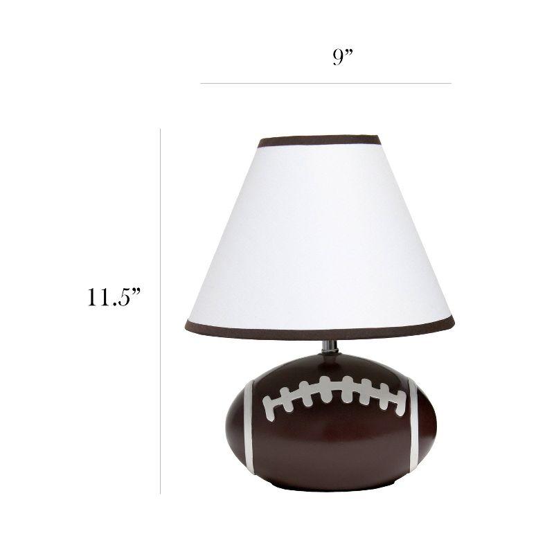 11.5" SportsLite Tall Athletic Sports Football Base Bedside Table Desk Lamp - Simple Designs: Ceramic Nightstand Lighting, ETL Listed