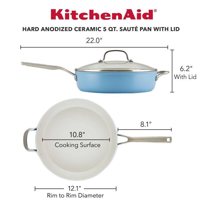 KitchenAid® Hard Anodized Ceramic Nonstick Saute Pan with Lid, 5 Quart