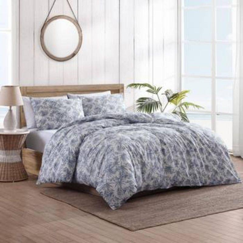 Tommy Bahama Pen And Ink Blue Cotton Duvet Cover Set