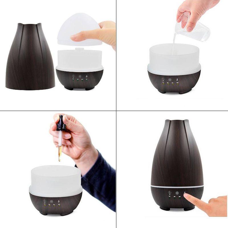 HealthSmart Aromatherapy Diffuser Cool Mist Humidifier for Essential Oils - Brown