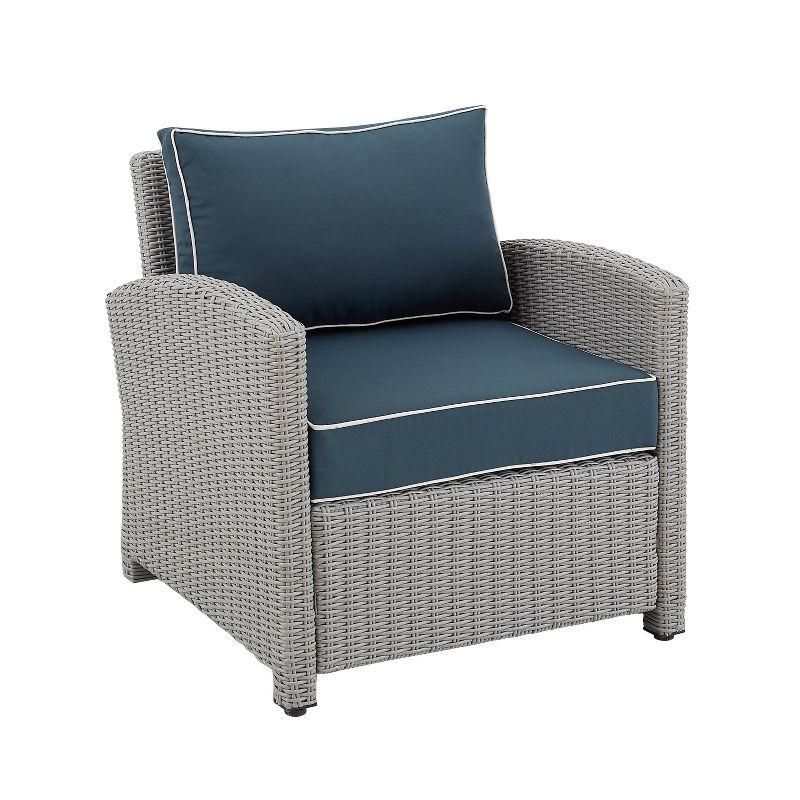 Bradenton Deep Seating Outdoor Armchair with Navy Cushions