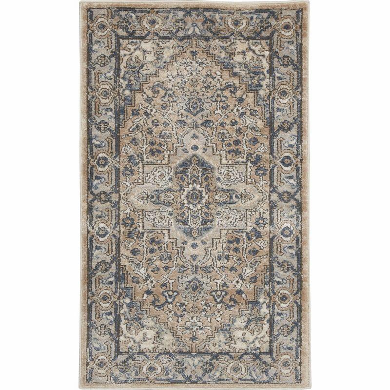 Nourison Concerto Center Medallion Indoor Rug Beige Grey 2'2" x 3'9"