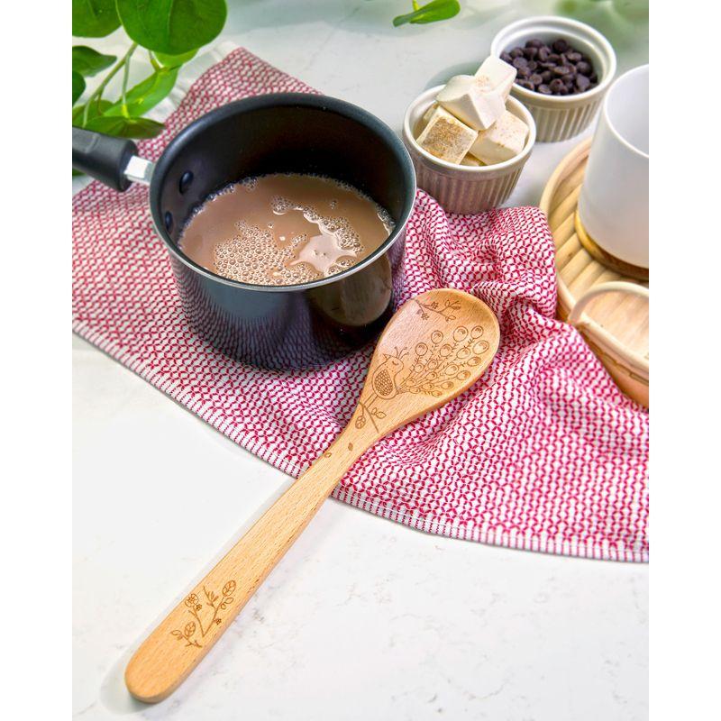 Talisman Designs Laser Etched Beechwood Mixing Spoon, Woodland Collection, Set of 1