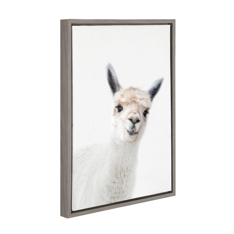 18" x 24" Sylvie Animal Studio Alpaca Framed Canvas by Amy Peterson - Kate & Laurel All Things Decor