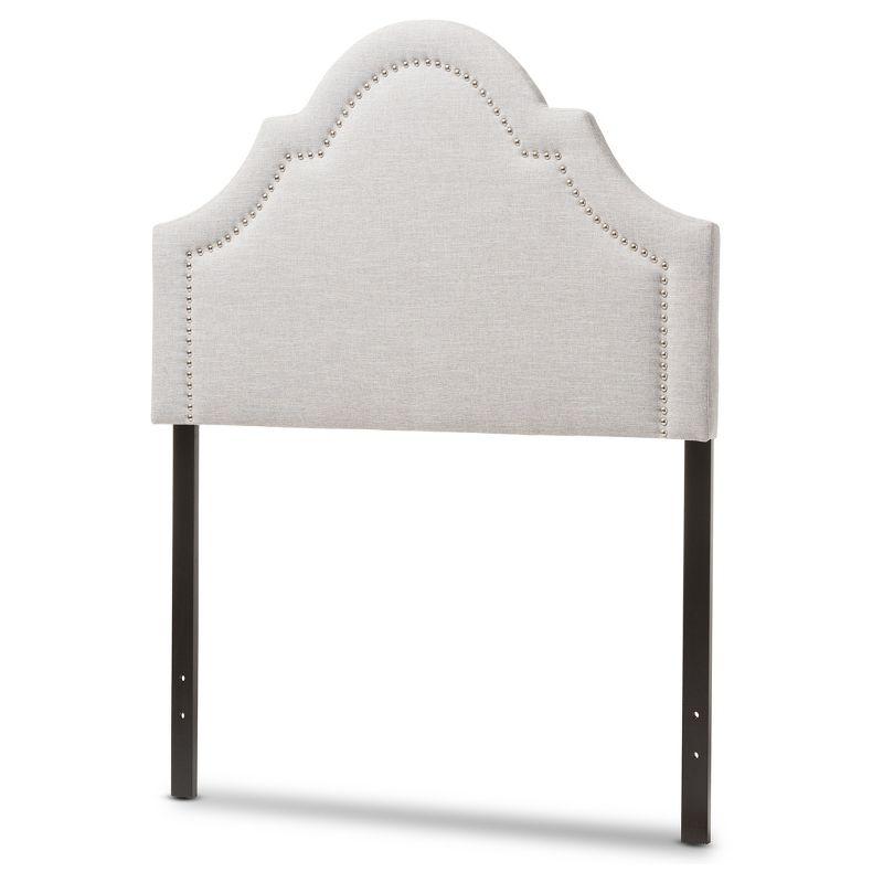 Twin Rita Modern And Contemporary Fabric Upholstered Headboard Grayish Beige - Baxton Studio: Silver Nailhead Trim, Rubberwood Frame