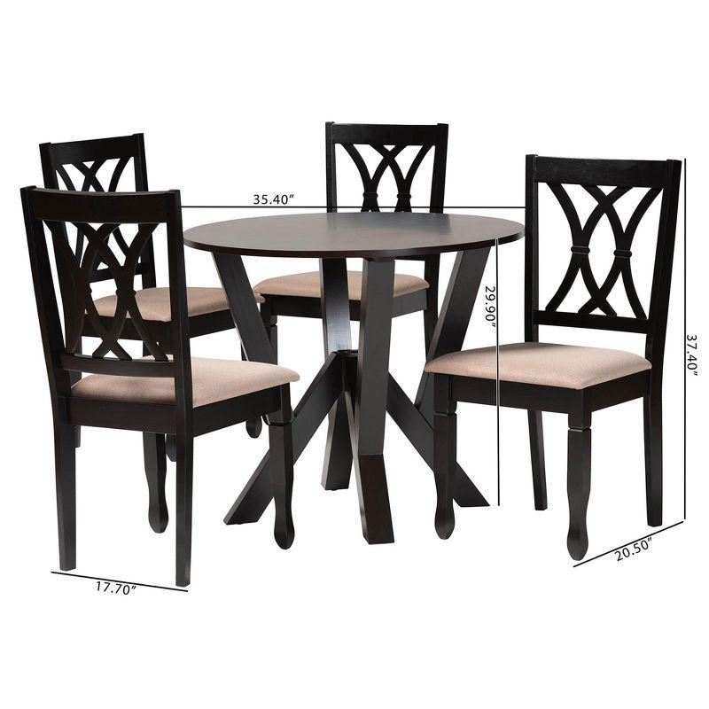 Baxton Studio Irene Modern Wood 5-Piece Dining Set