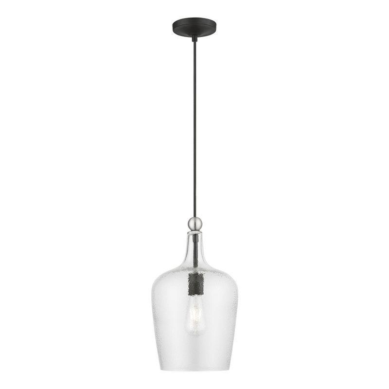 Livex Lighting Avery 1 - Light Pendant in  Black/Brushed Nickel