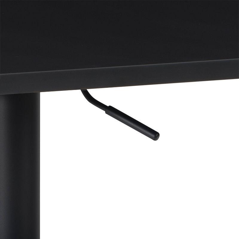 Black Adjustable Height Square Wood Bar Table