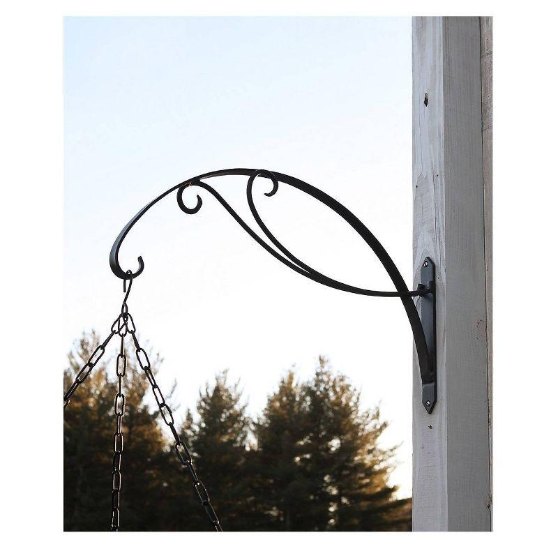 11" x 24" Steel Curling Scroll Bracket for Large Baskets Black - ACHLA Designs