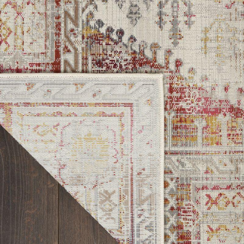 Nourison Vintage Kashan 8'10" x 11'10" Ivory Red Bordered Indoor Rug