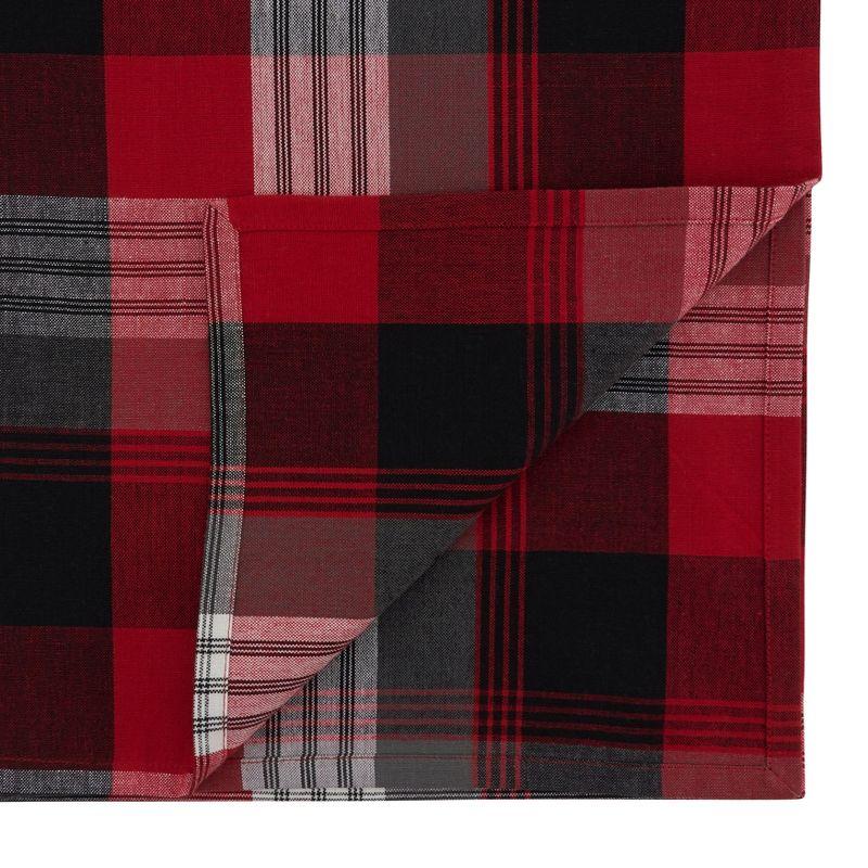 Saro Lifestyle Saro Lifestyle Cotton Plaid Runner, Red, 16"x72"