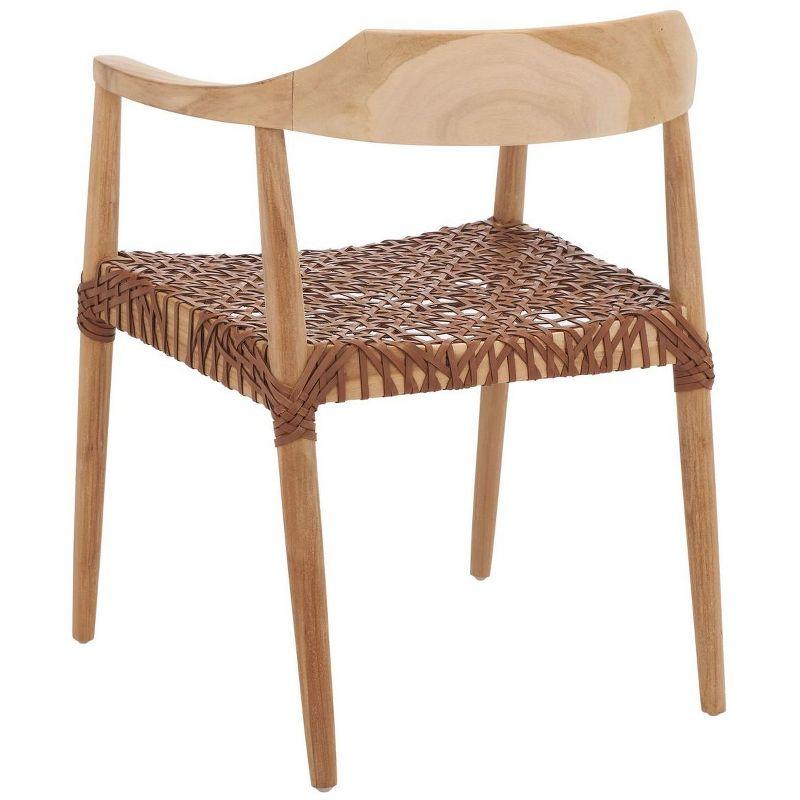 Munro Leather Woven Accent Chair - ACH1005 - Natural/Light Honey - Safavieh