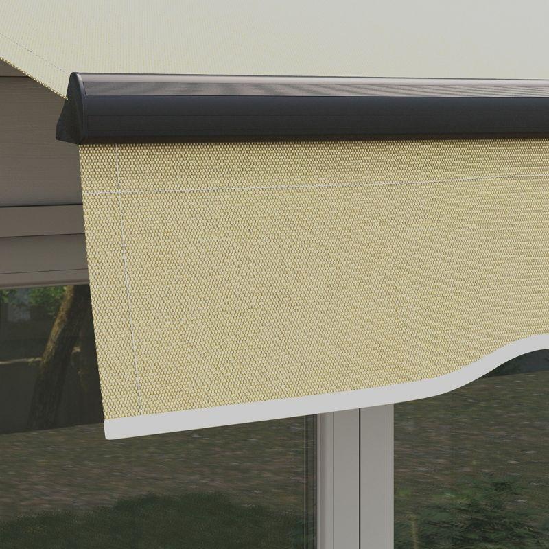 Outsunny 98.5'' W x 78.75'' D Polyester Cover Retractable Patio Awning