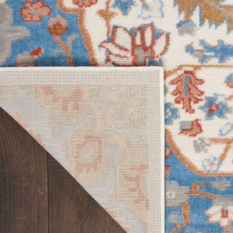 Nourison Elation Floral Medallion Indoor Rug Ivory Blue 7'10" x 9'10"