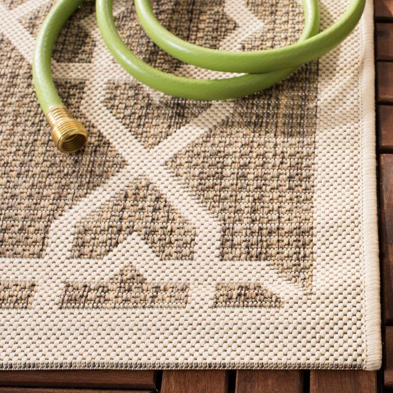 Courtyard CY6032 Power Loomed Indoor and Outdoor Area Rug - Brown/Beige - 4'x5'7" - Safavieh