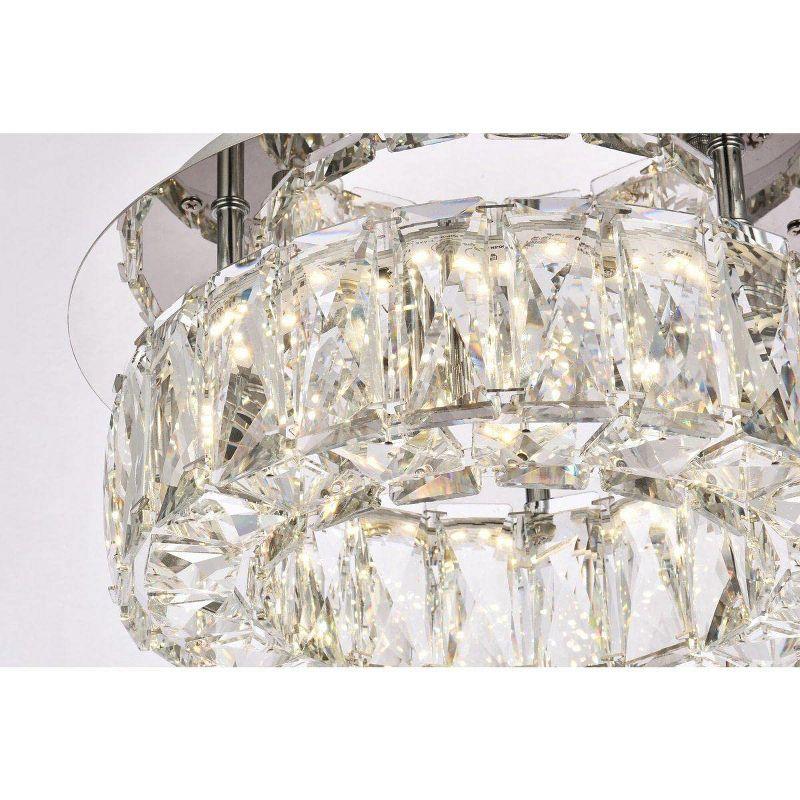 Monroe 12" Chrome LED Flush Mount with Clear Crystals