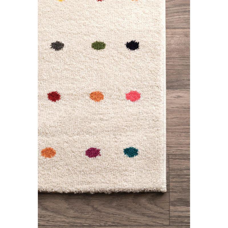 Dorie Multicolor Polka Dot 6'7" x 9' Synthetic Area Rug