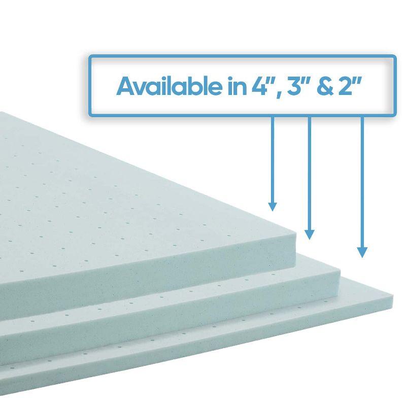 Nestl 4 Inch Memory Foam Mattress Topper, Full Size Gel Infused Mattress Topper