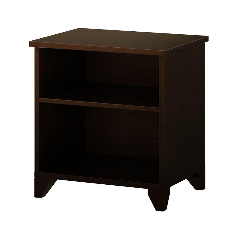 Espresso Classic Wood Nightstand with Shelves, 24" Kids Bedside Table