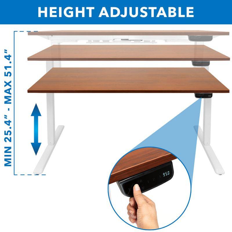 Mount-It! Height Adjustable Hand Crank Sit-Stand Desk Frame w/ Extra-Wide Tabletop | Multiple Colors