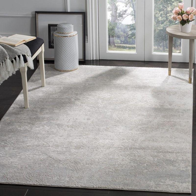 Princeton Gray and Beige Hand-Knotted Viscose Area Rug