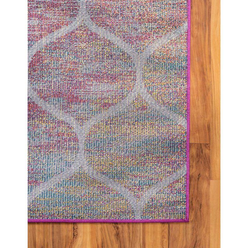Unique Loom 3' 0 x 3' 0 Trellis Frieze Rounded Multi Area Rug