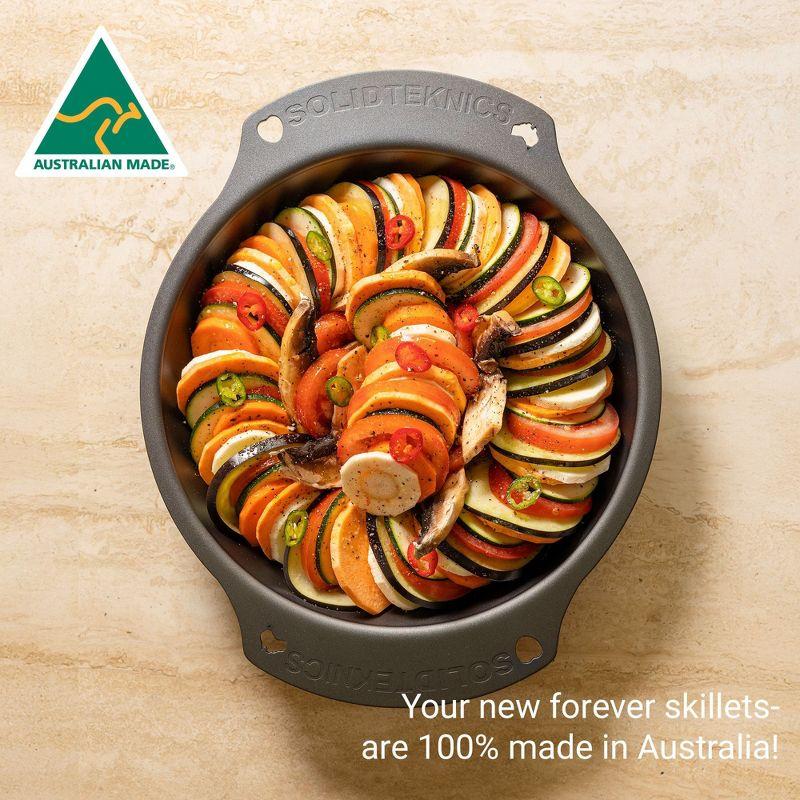 Solidteknics AUS-ION 9.5 Inch Oven-to-Table Skillet, Lightweight, Seamless Cooking Experience for Frying, Baking, and Grilling, Cast Iron Performance