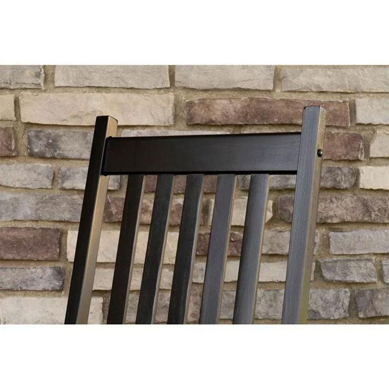 Jack Post Knollwood Mission Style Outdoor High Gloss Hardwood Rocker Chair with Slat Back Design, for Porch, Patio, Lawn, or Garden, Black