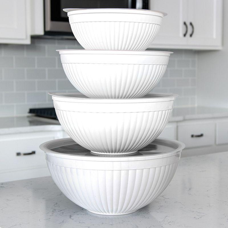 8 piece covered bowl set (White)