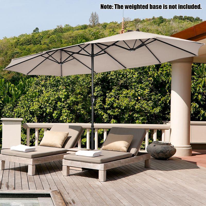 Latitude Run® 15 Feet Patio Double-Sided Umbrella With Hand-Crank System