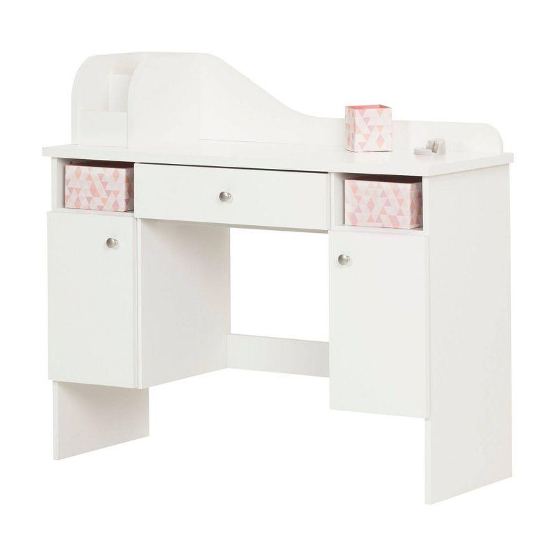 White Kids' Makeup Desk with Storage and Drawers