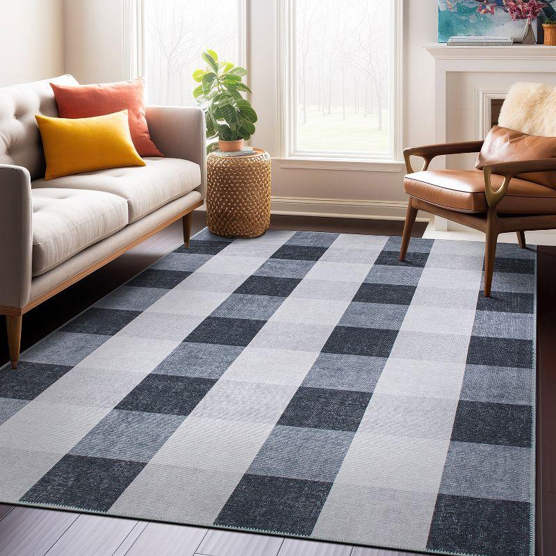 GeoSync 5'x7' Gray Geometric Flat Woven Easy-Care Rug