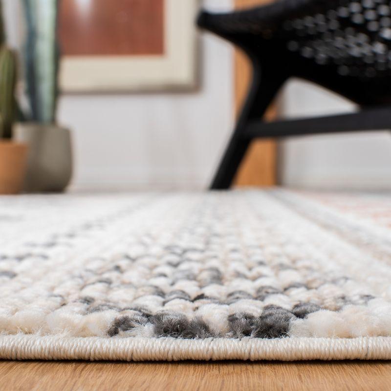 Ivory Square Stain-Resistant Synthetic Area Rug