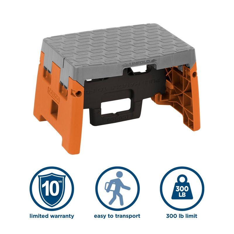 1 - Step Plastic Lightweight Folding Step Stool