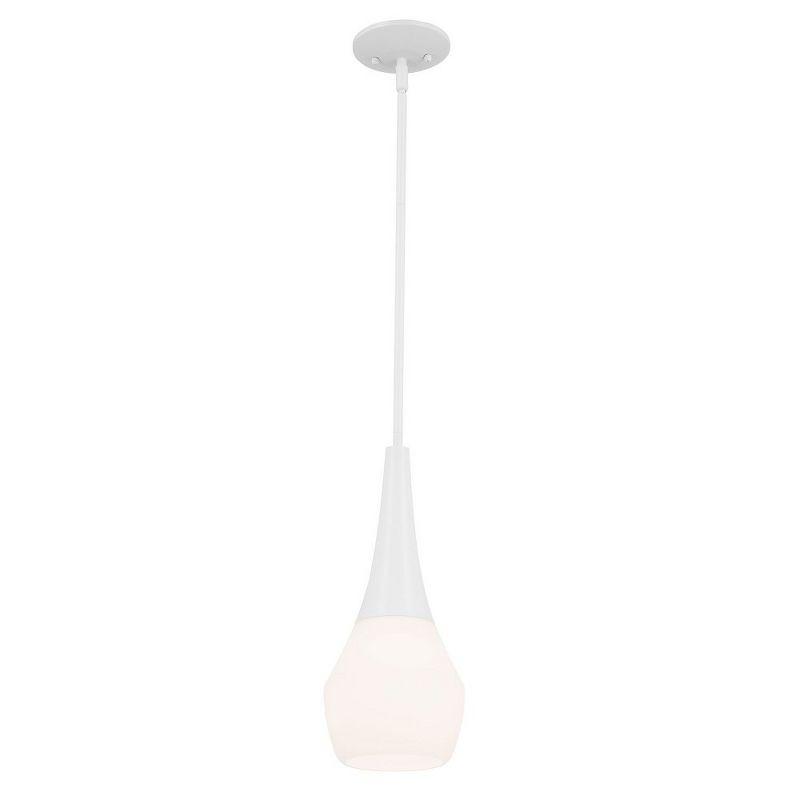 Deela 17 Inch 1 Light Pendant with Satin Etched Cased Opal Glass in Black