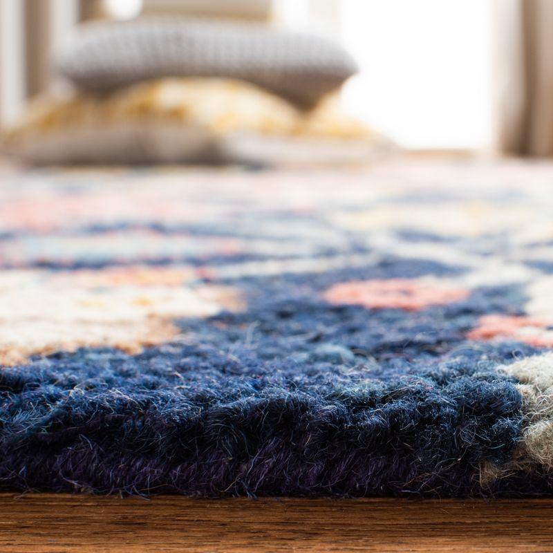 Handmade Blue Wool 8' x 10' Tufted Area Rug