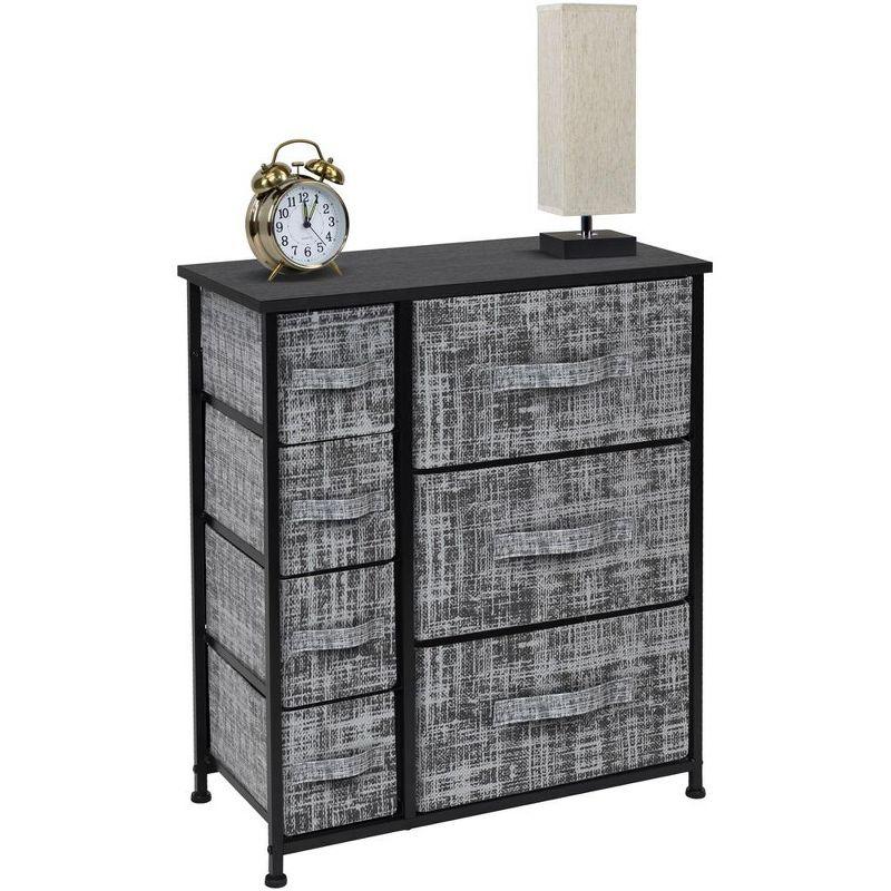 Sorbus Kids 7-Drawer Gray and Black Storage Dresser with Wood Top