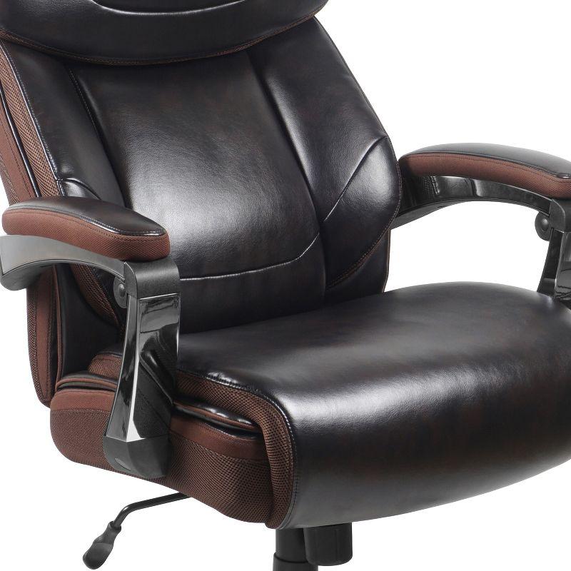 Flash Furniture Esmeralda Big & Tall LeatherSoft Ergonomic Office Chair with Headrest and Armrests
