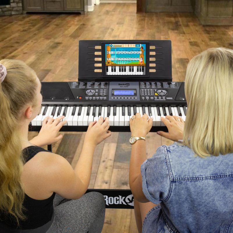 RockJam RJ720-SK 61 Key Keyboard Piano Kit with Keyboard Stand, Keyboard Bench, Sheet Music Stand & Lessons