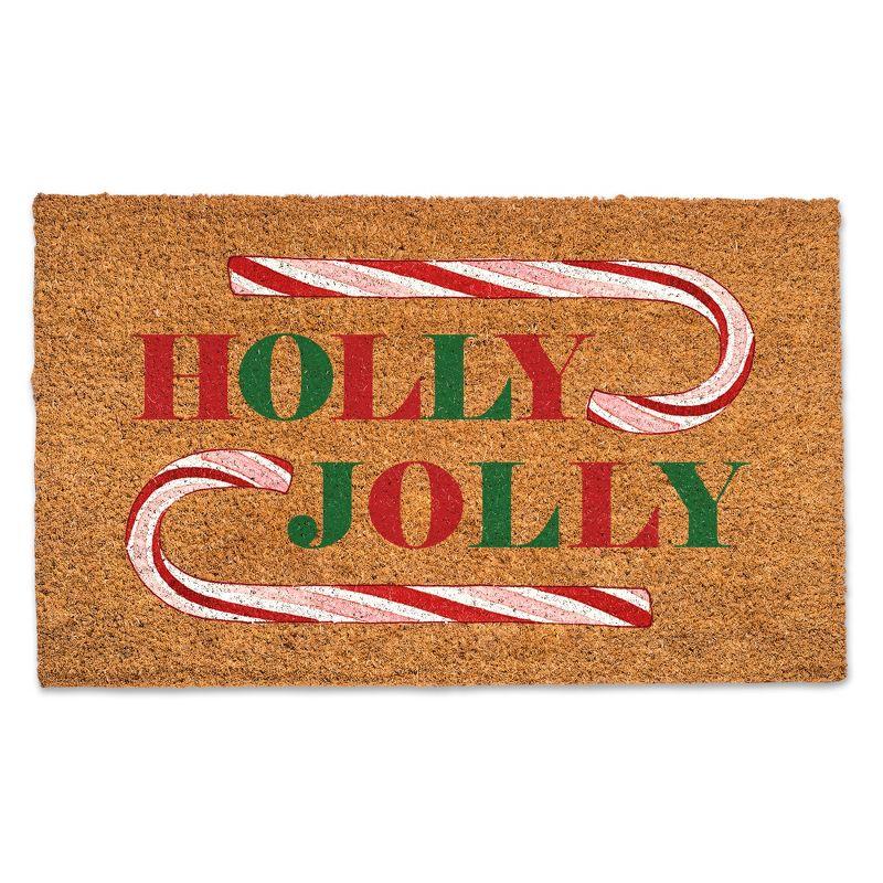 Holly Jolly Christmas Coir Outdoor Door Mat