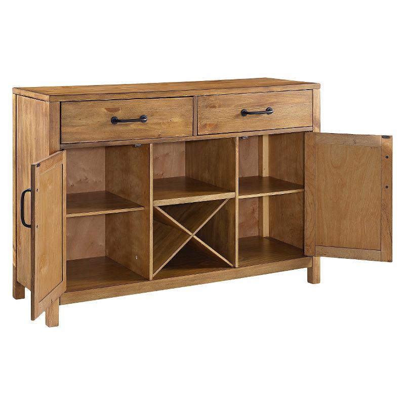 Rustic Charm 57'' Natural Wood Sideboard with Industrial Accents