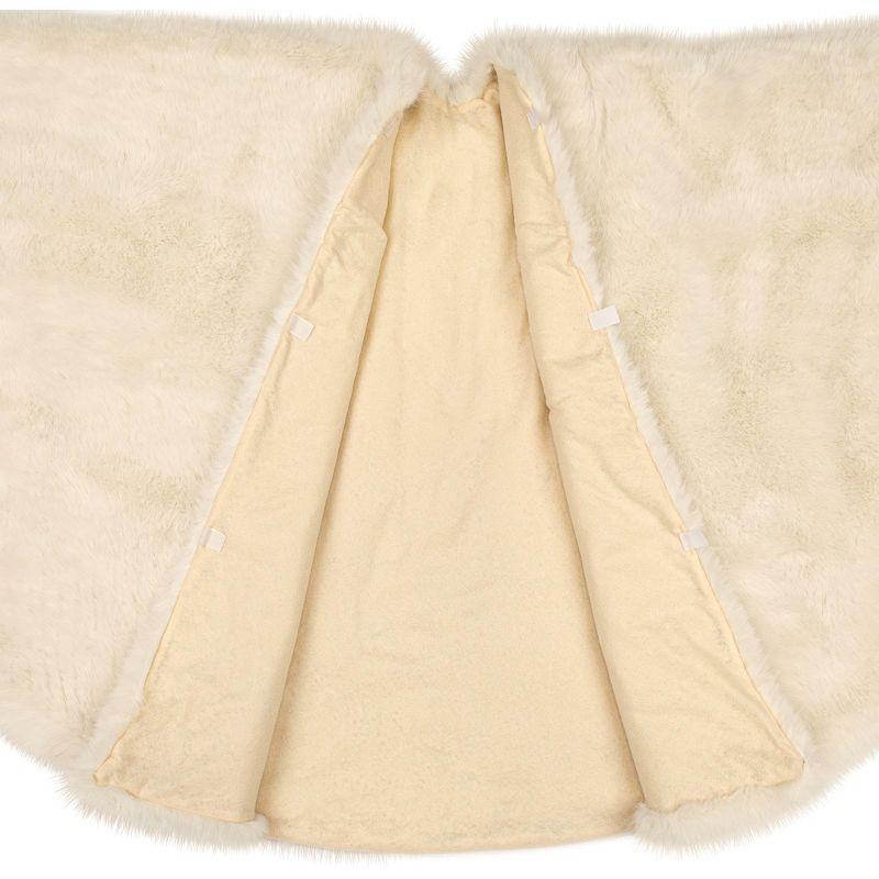 Northlight Faux Fur Christmas Tree Skirt - 72" - Cream