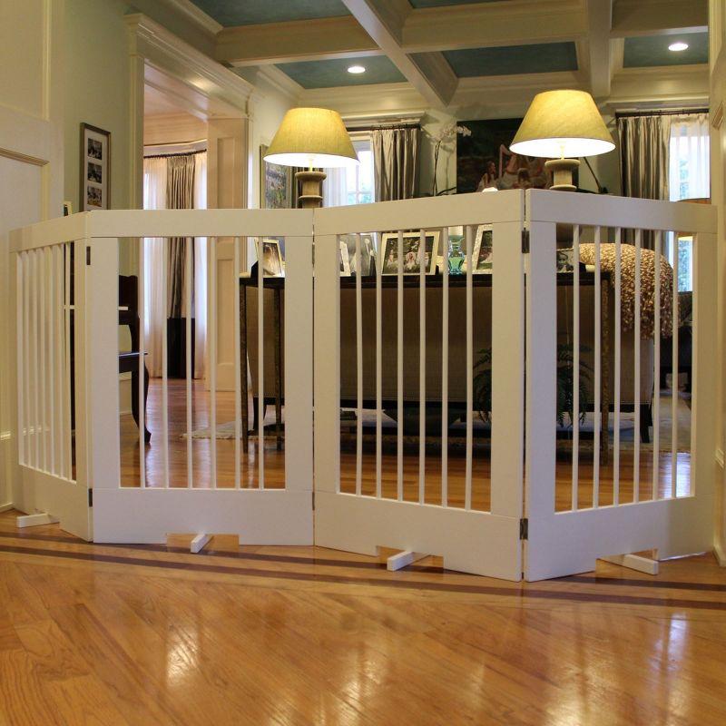 Cardinal Gates 4PG 4-Panel Freestanding Pet Gate - Adjustable Wooden Dog Gate