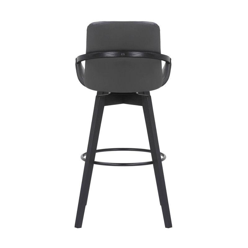 30" Baylor Faux Leather Wood Swivel Barstool - Armen Living