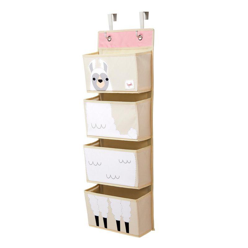 3 Sprouts 3 Sprouts - Children's Nursery Over the Door Organizer with Hooks - Llama