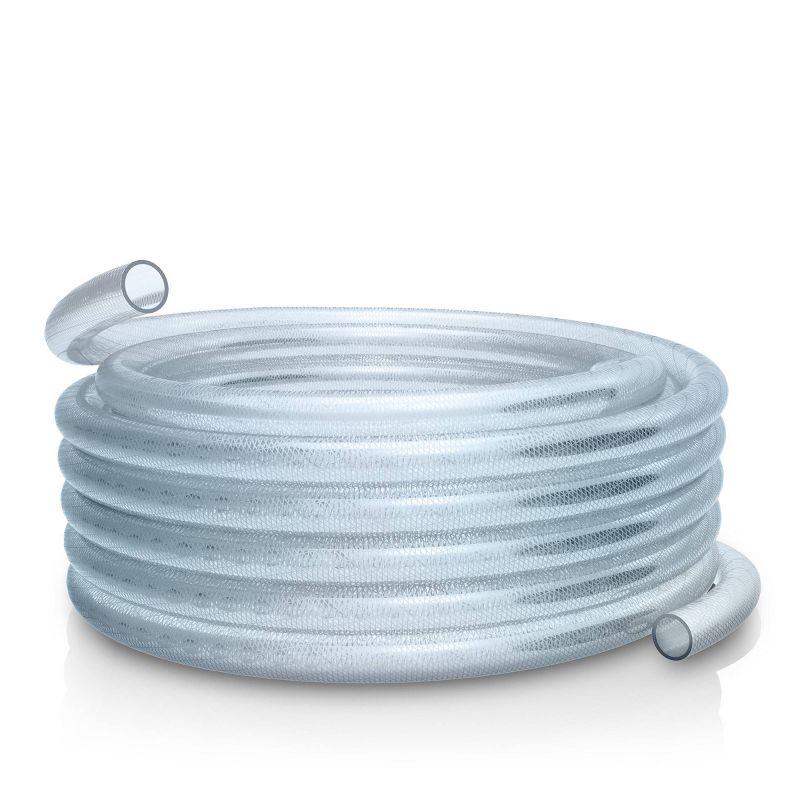 1/4" Clear Braided PVC Tubing Coil for Indoor/Outdoor Use