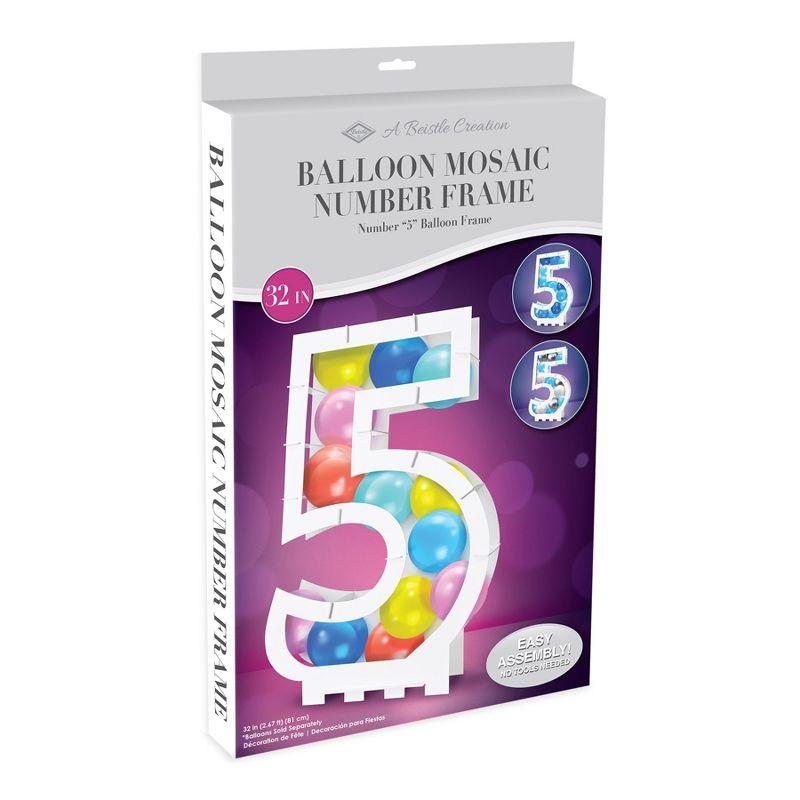 Beistle Balloon Mosaic Number  5  Frame, 32" x 21½", (1/Box) White