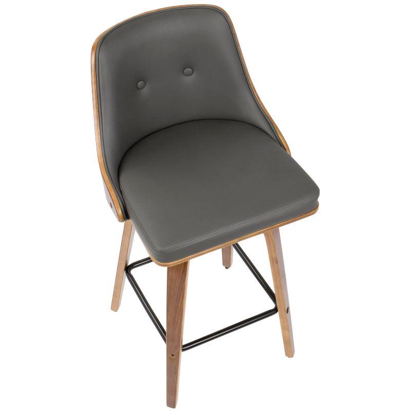 Set of 2 Gianna Upholstered Counter Height Barstools Gray/Walnut - Lumisource